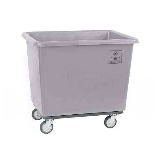 R&B Wire 14 Bushel Heavy Duty Poly Truck, All Swivel Casters, Gray